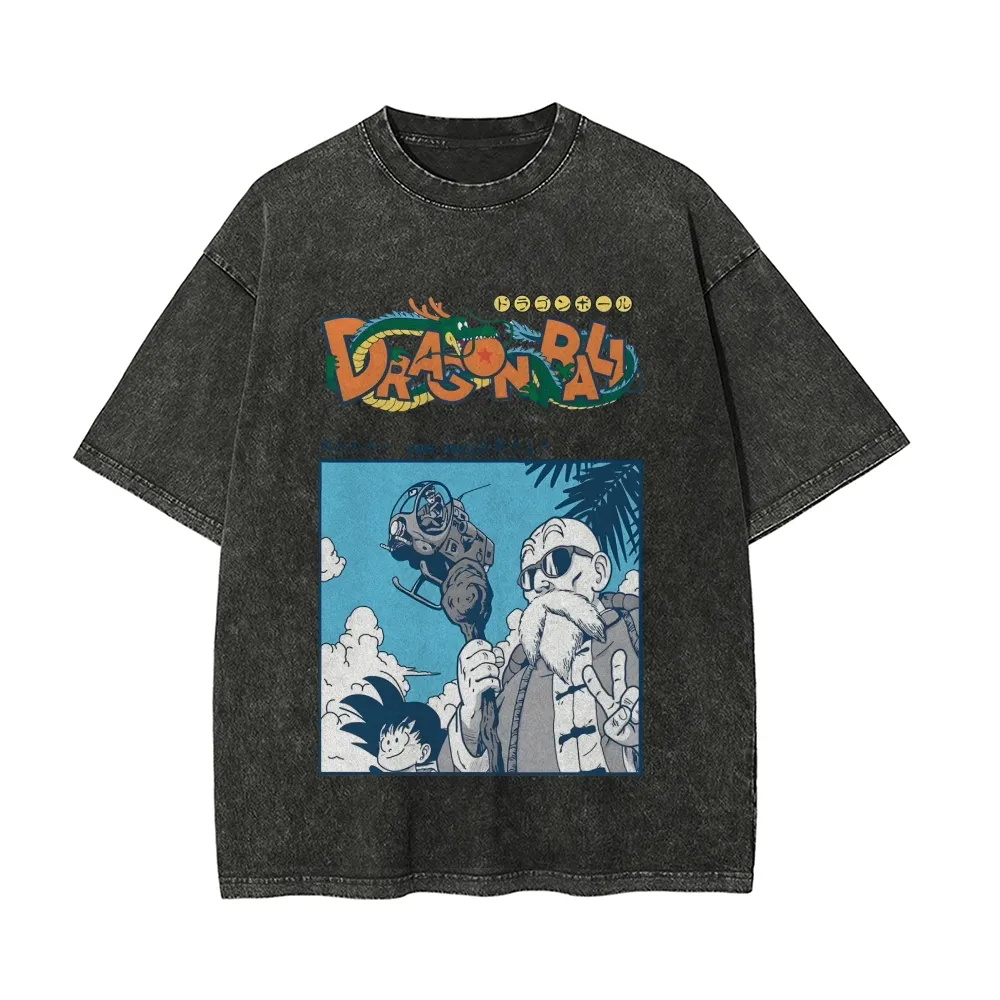 Unisex Anime Graphic Streetwear Vintage Washed T-shirt