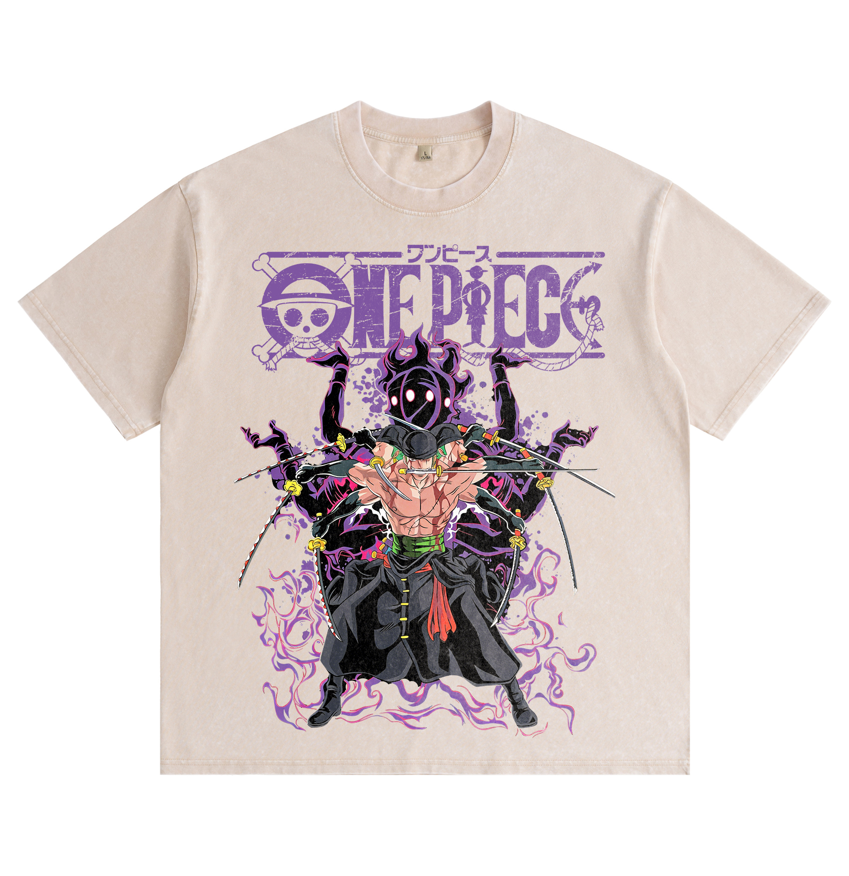 One Piece Zoro NineSword Style Washed T-Shirt