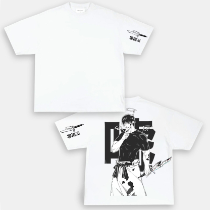 Oversized Unisex Anime Jujutsu Kaisen Print T-Shirt-AnimeClothe