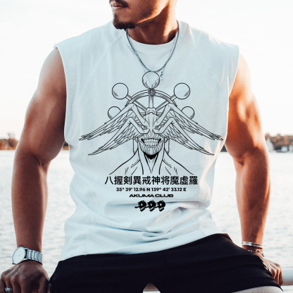 Casual Anime Print Gym Tank Top-AnimeClothe