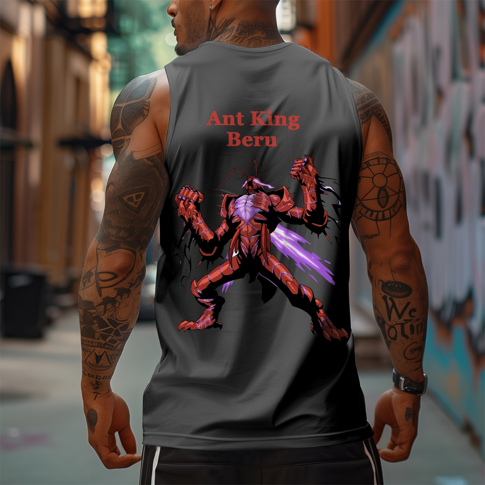 Oversized Anime Print Gym Tank Top-AnimeClothe