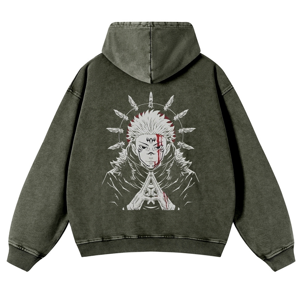 Vintage Washed Hoodie-AnimeClothe