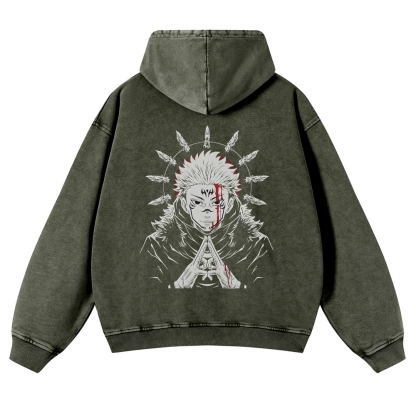 Vintage Washed Hoodie-AnimeClothe
