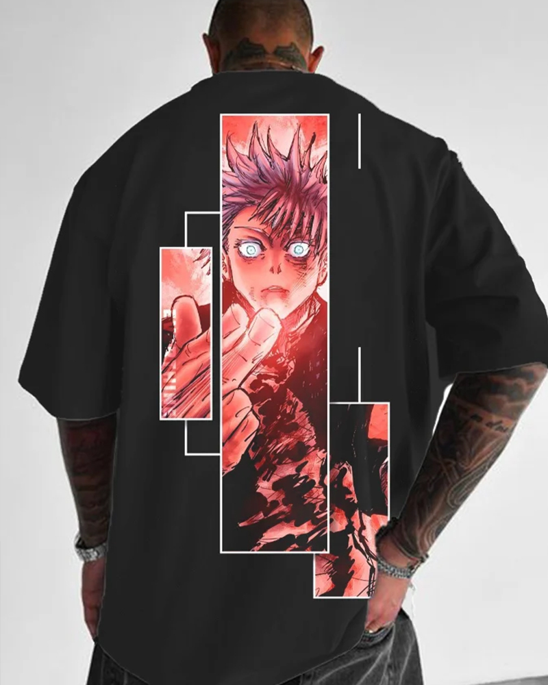 Oversized Anime Personalized Printed T-Shirt-AnimeClothe