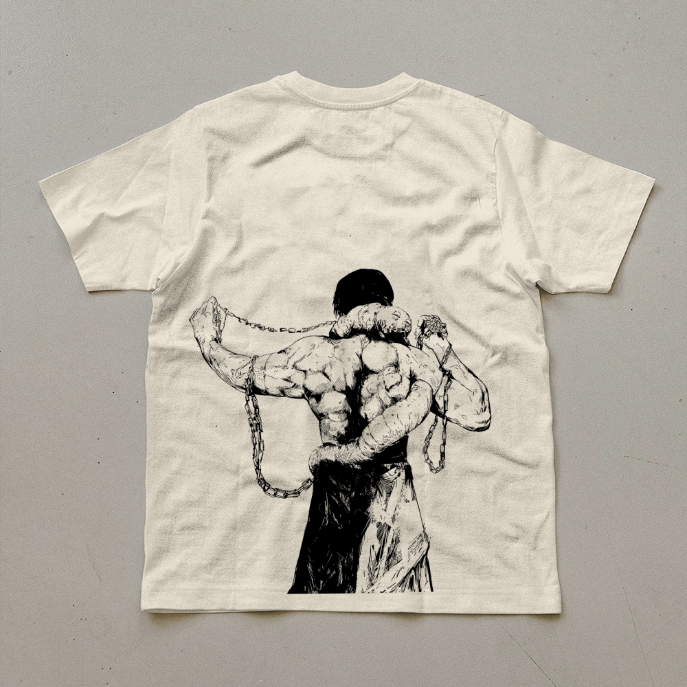 Unisex Oversized Anime Print T-Shirt-AnimeClothe