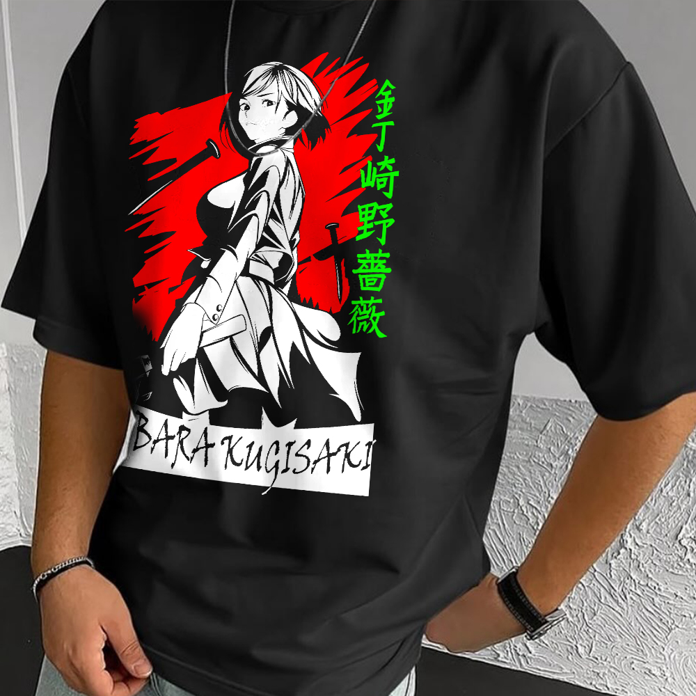 Oversized Unisex Anime Kugisaki Nobara Print T-Shirt-AnimeClothe