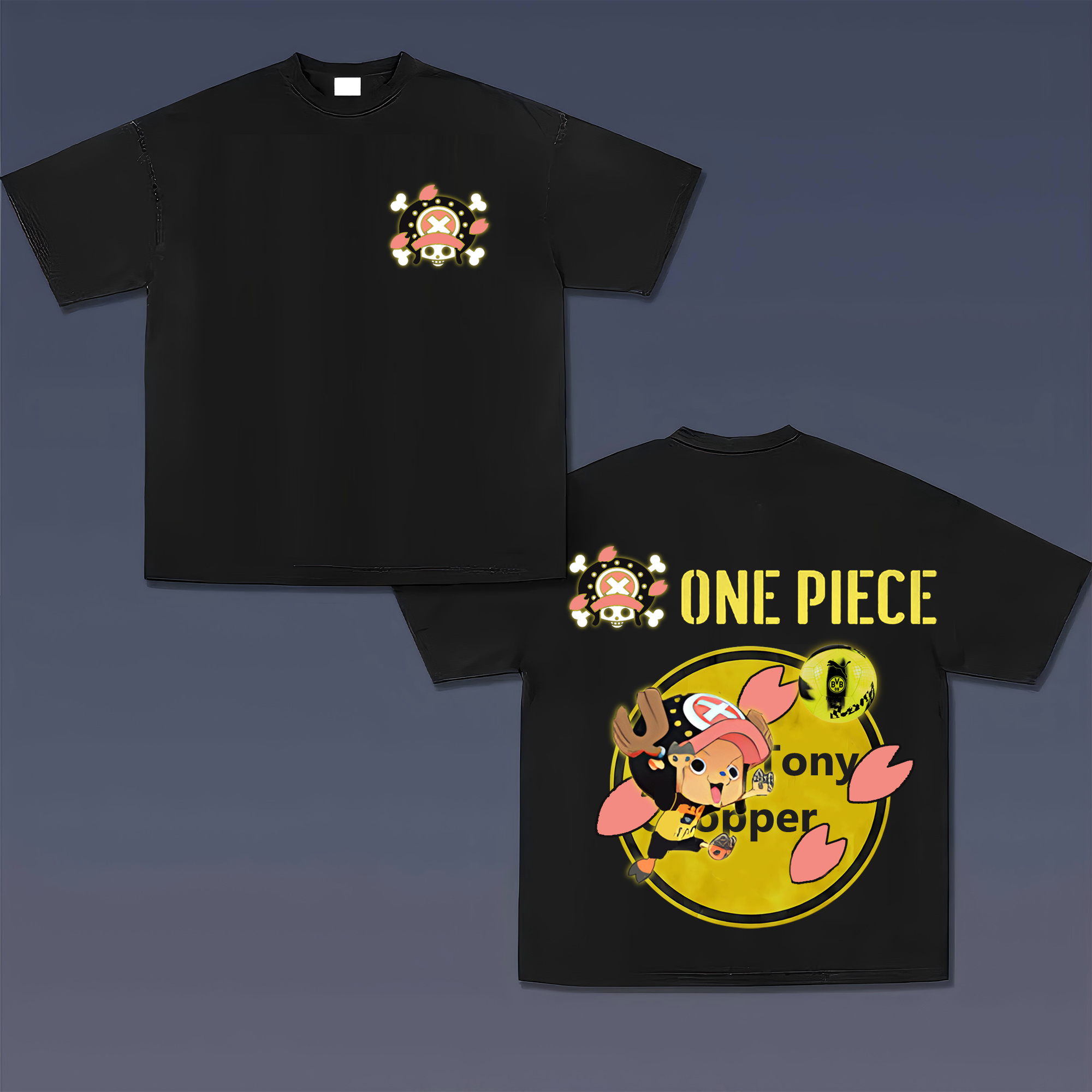 Unisex Vintage T-shirt | Borussia Dortmund x One Piece-AnimeClothe