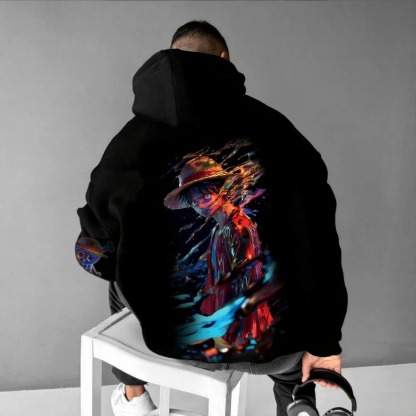 Unisex Anime Graphic Streetwear Vintage Hoodie