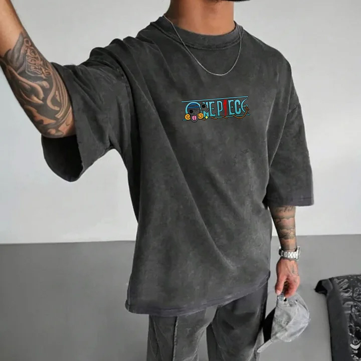 Unisex Anime Inspired Vintage T-Shirt丨