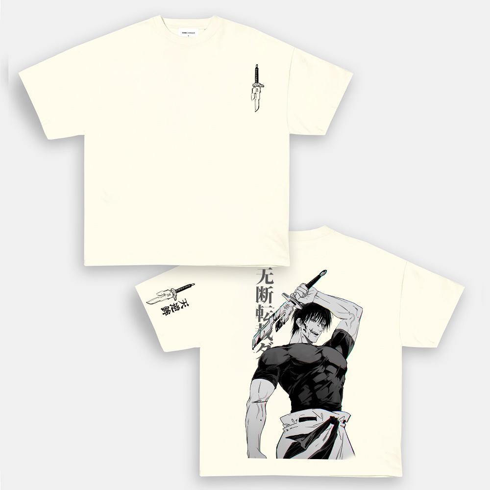 Oversized Unisex Anime Jujutsu Kaisen Print T-Shirt-AnimeClothe