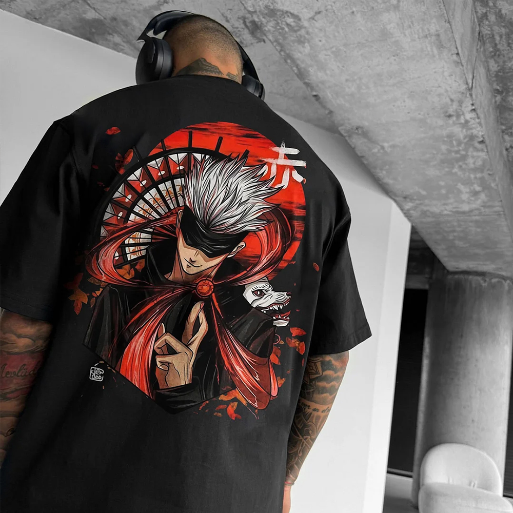 Unisex Oversized  Anime Print T-Shirt-AnimeClothe