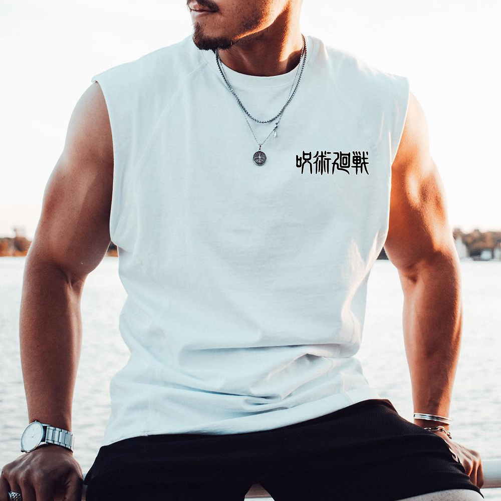 Casual Anime Print Gym Tank Top-AnimeClothe