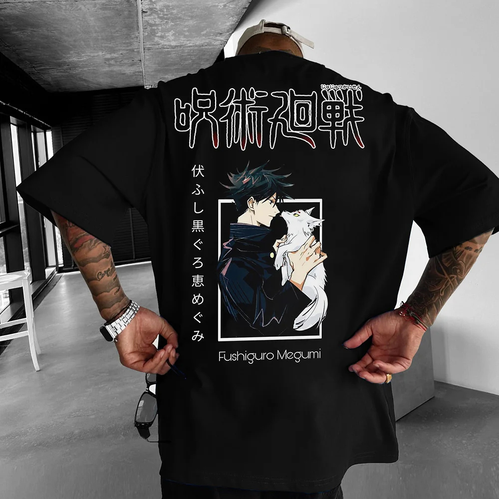 Unisex Oversized  Anime Print T-Shirt-AnimeClothe