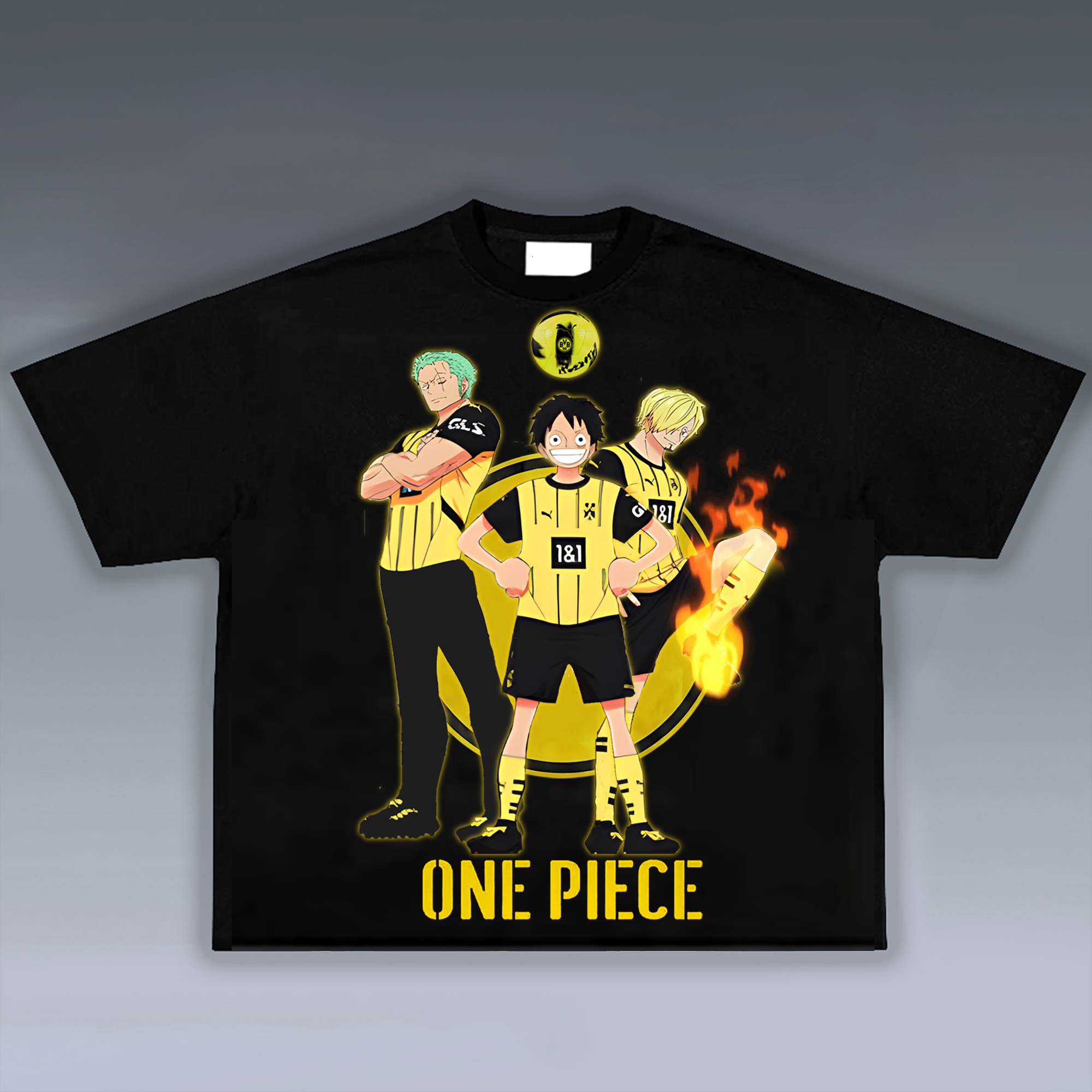 Unisex Vintage T-shirt | Borussia Dortmund x One Piece-AnimeClothe