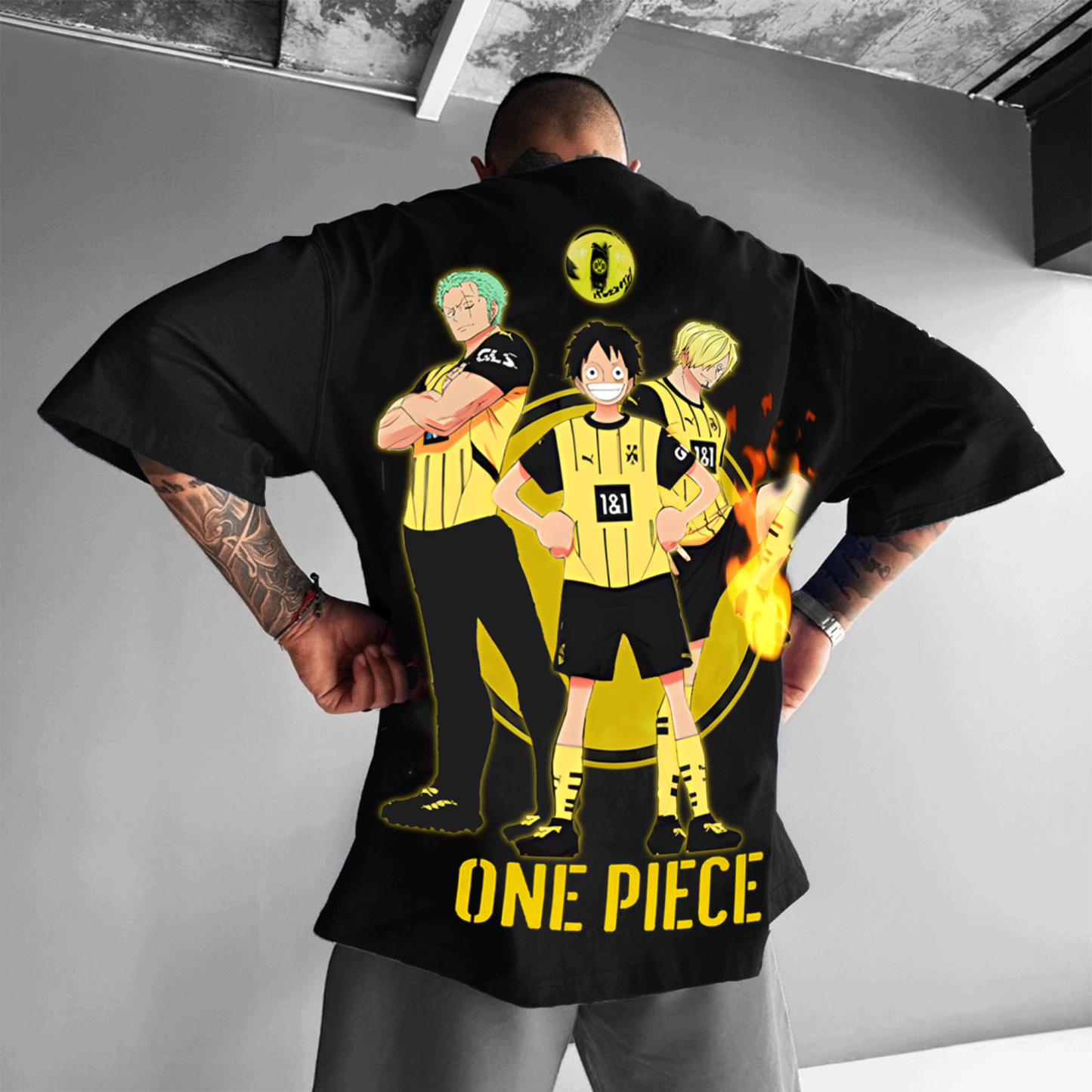 Unisex Vintage T-shirt | Borussia Dortmund x One Piece-AnimeClothe