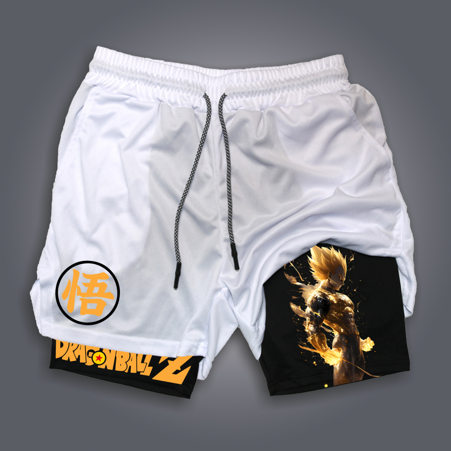 Unisex Anime Print Drawstring Double Layer Shorts-AnimeClothe