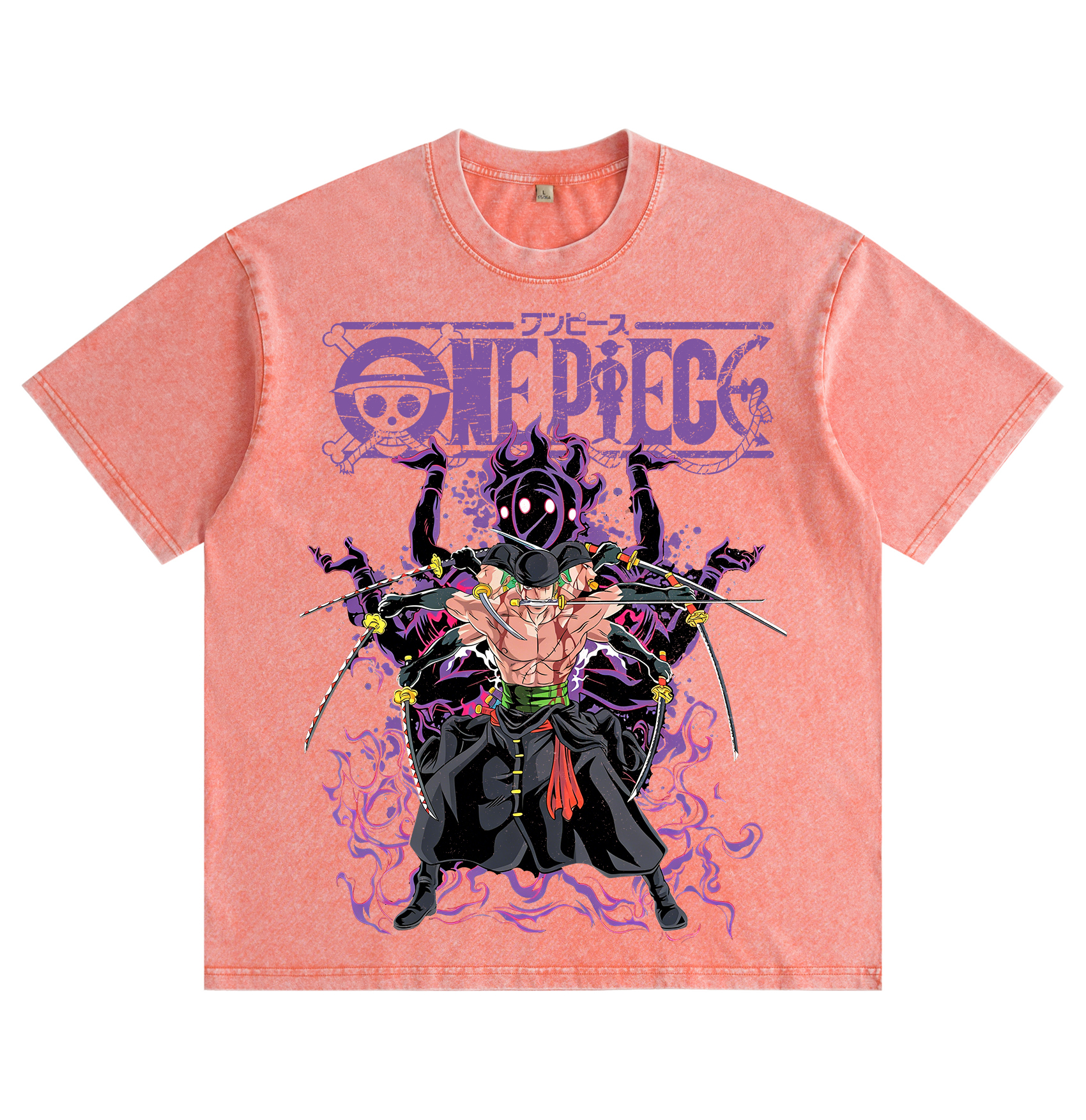 One Piece Zoro NineSword Style Washed T-Shirt