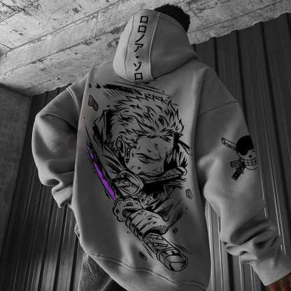 Unisex Oversized Anime Print Hoodie