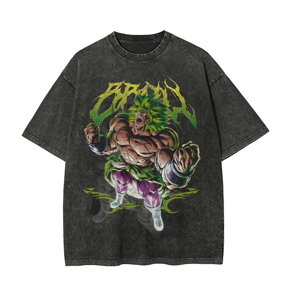 Unisex Anime Graphic Streetwear Vintage Washed T-shirt