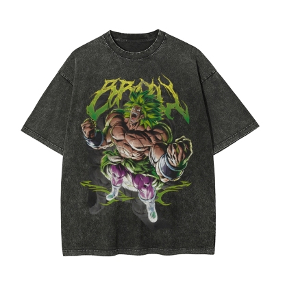 Unisex Anime Graphic Streetwear Vintage Washed T-shirt