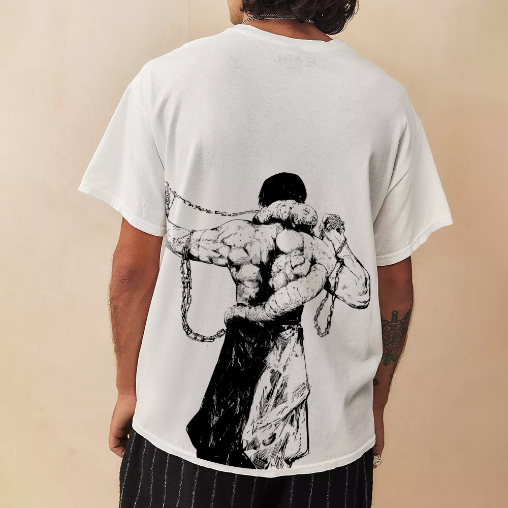 Unisex Oversized Anime Print T-Shirt-AnimeClothe