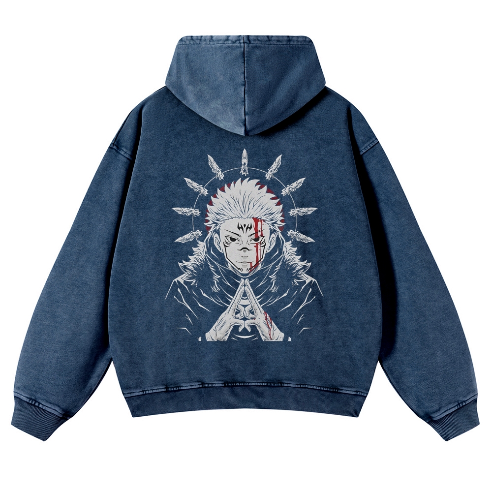 Vintage Washed Hoodie-AnimeClothe
