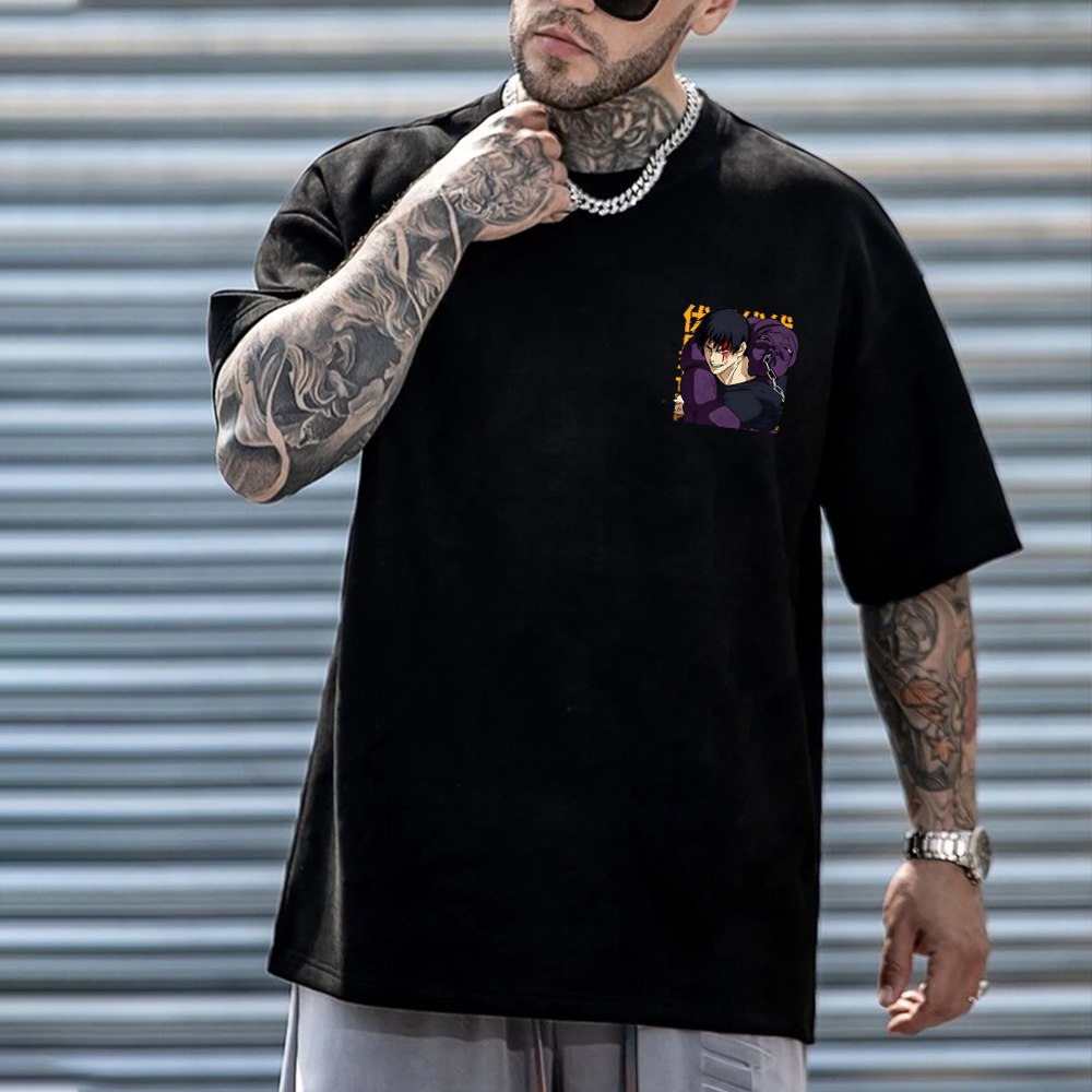 Oversized Unisex Anime Fushiguro Touji Print T-Shirt-AnimeClothe