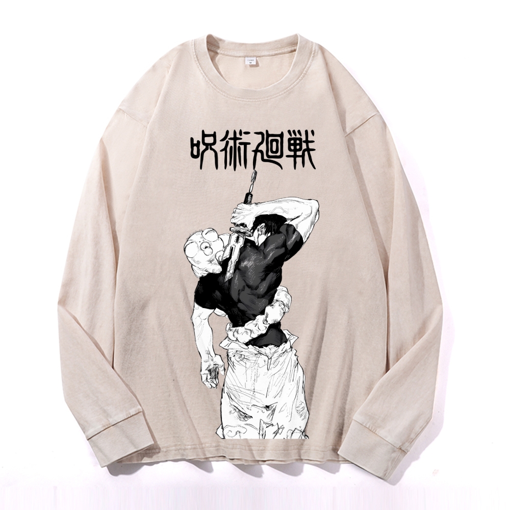 Unisex Oversized Anime Print Long Sleeves T-Shirt-AnimeClothe