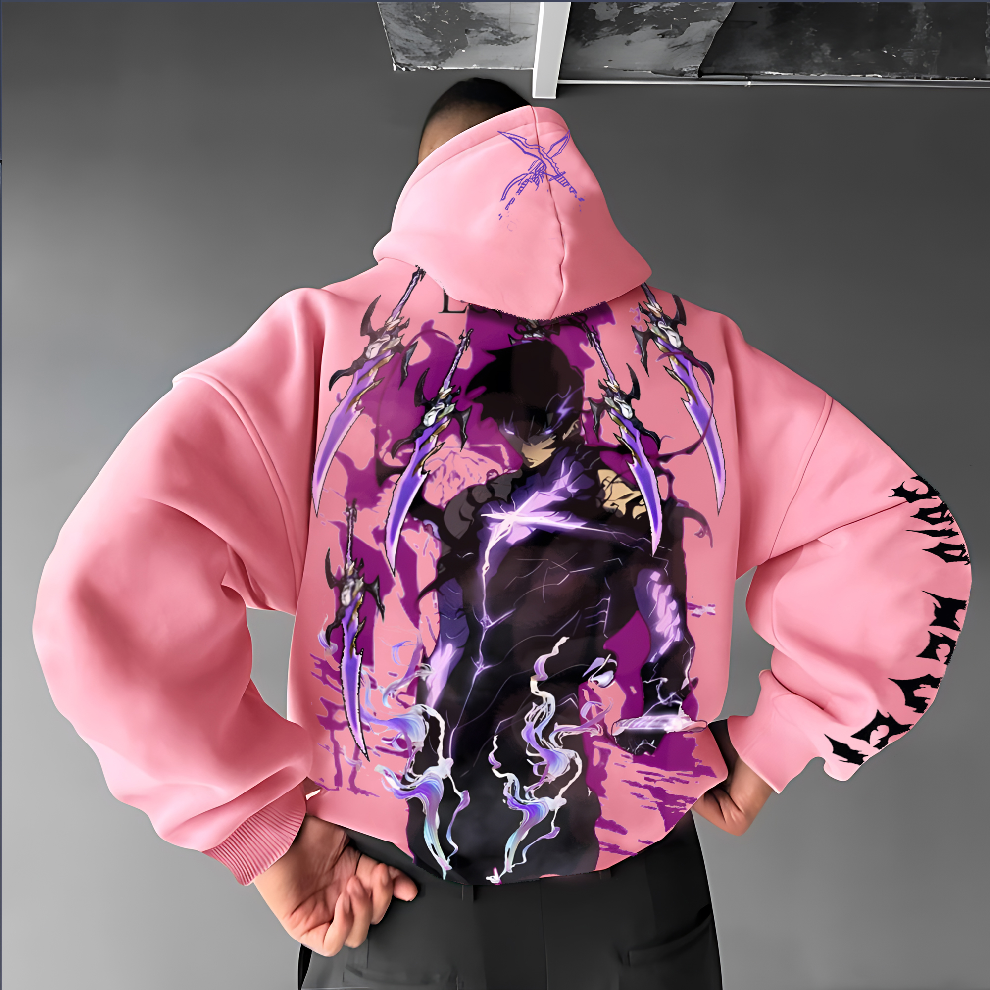 Unisex “Solo Leveling” Anime Graphic Streetwear Vintage Hoodie