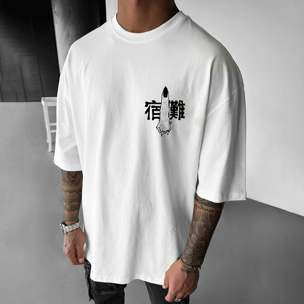 Unisex Oversized  Anime Print T-Shirt-AnimeClothe