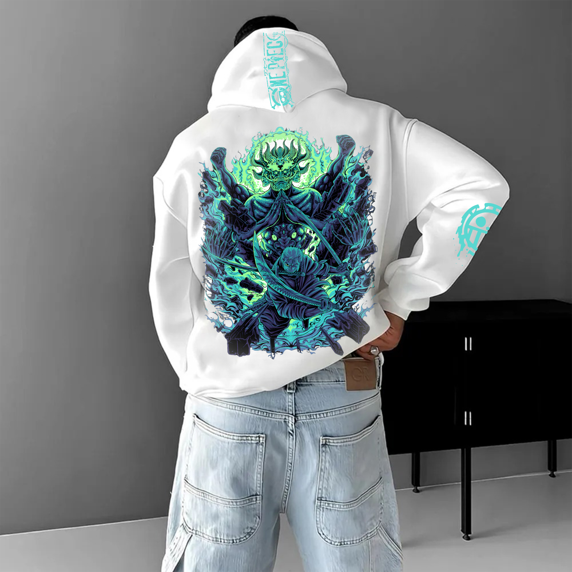 Unisex Oversized Anime Print Hoodie | One Piece-AnimeClothe