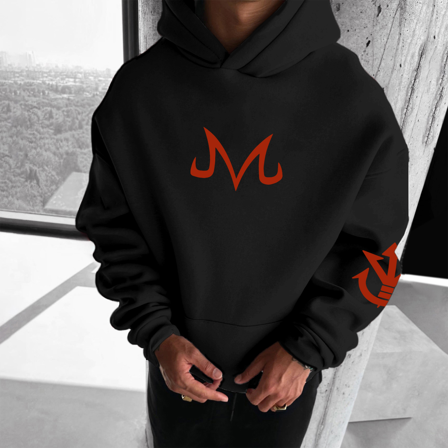Unisex Anime Print Casual Oversized Hoodie