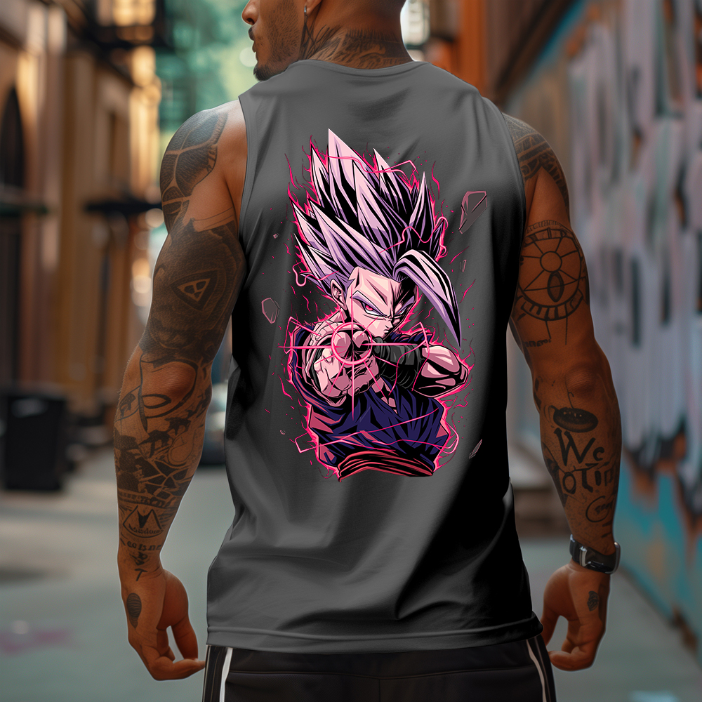 Oversized DB Anime Graphic Design Printed Tank Top-AnimeClothe