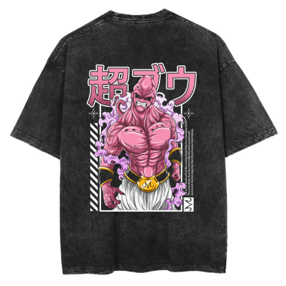 Unisex Anime Graphic Streetwear Vintage Washed T-shirt