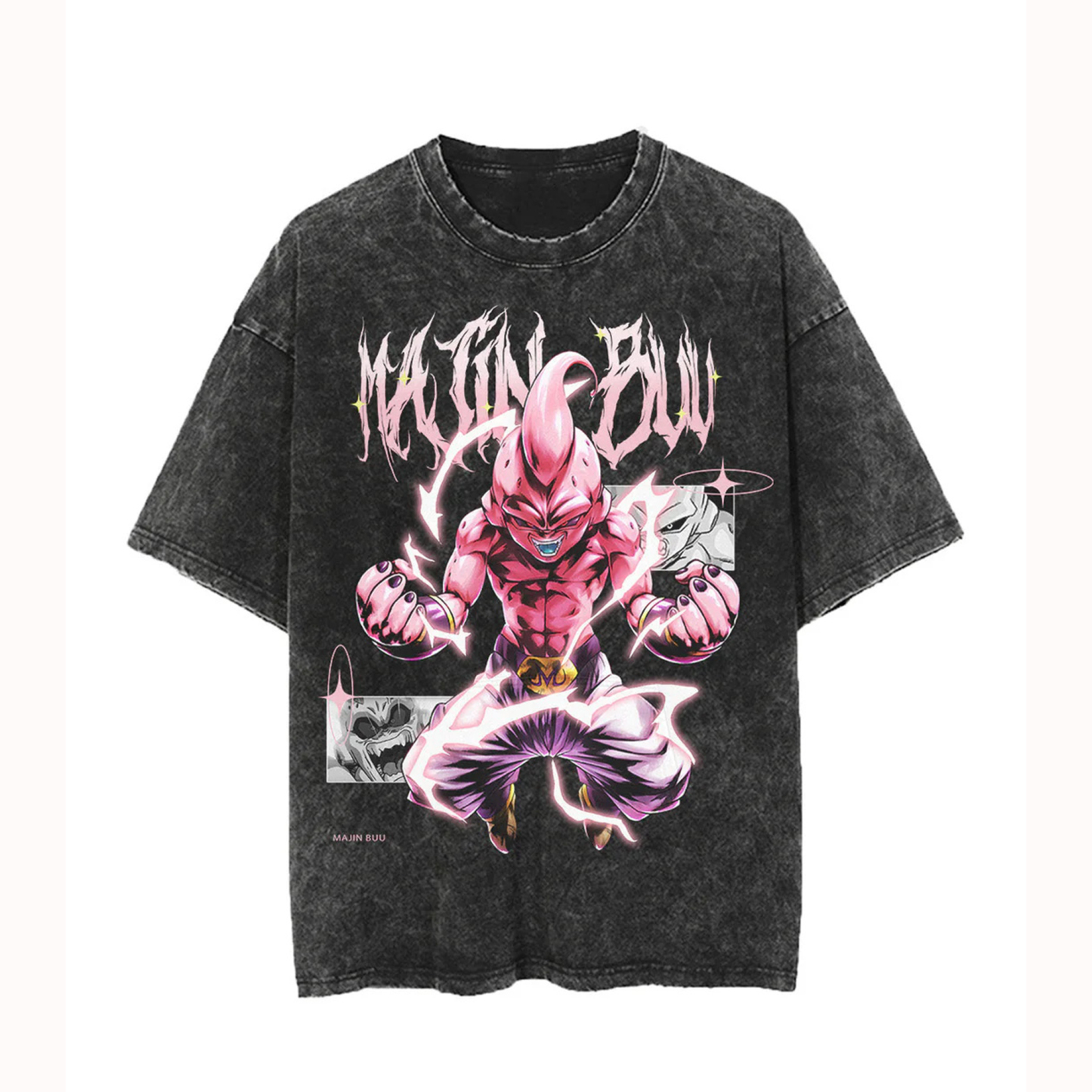 Unisex Anime Graphic Streetwear Vintage Washed T-shirt