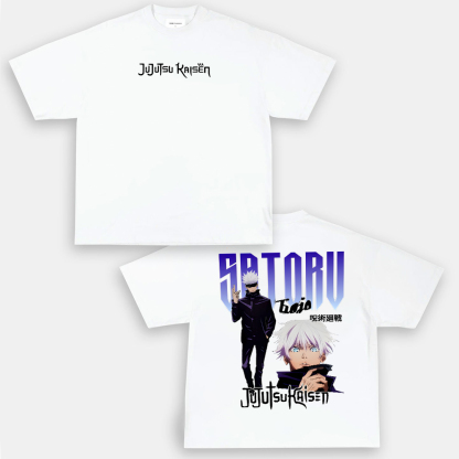 Oversized Unisex Anime Gojo Satoru Print T-Shirt-AnimeClothe