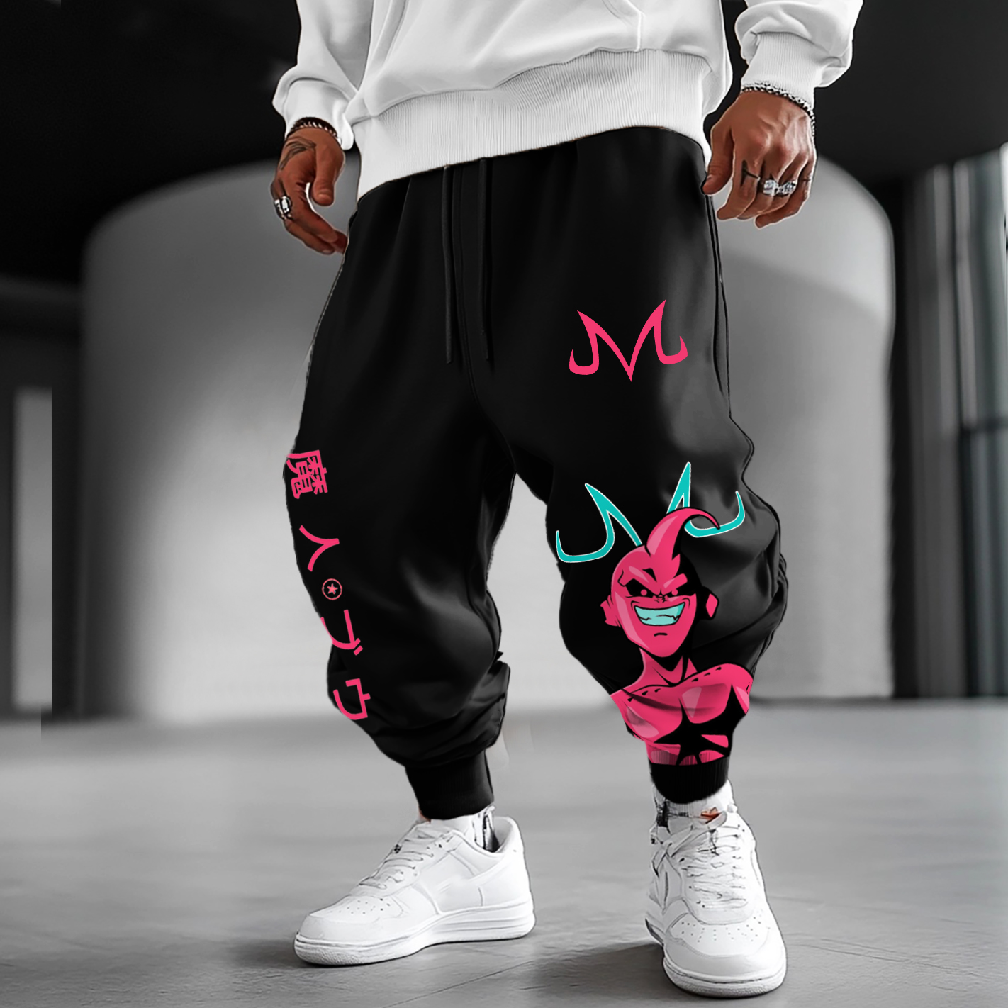Unisex Oversized Anime Loose Casual Harem Pants-AnimeClothe
