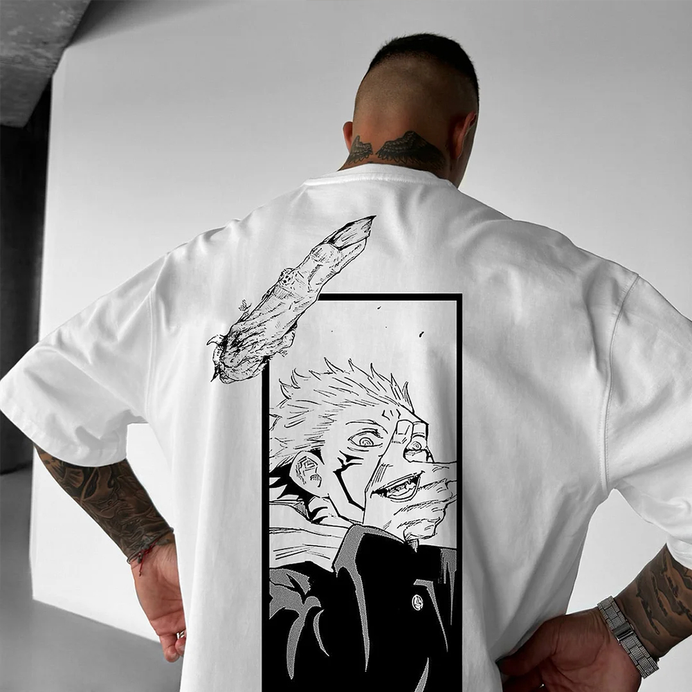 Unisex Oversized  Anime Print T-Shirt-AnimeClothe