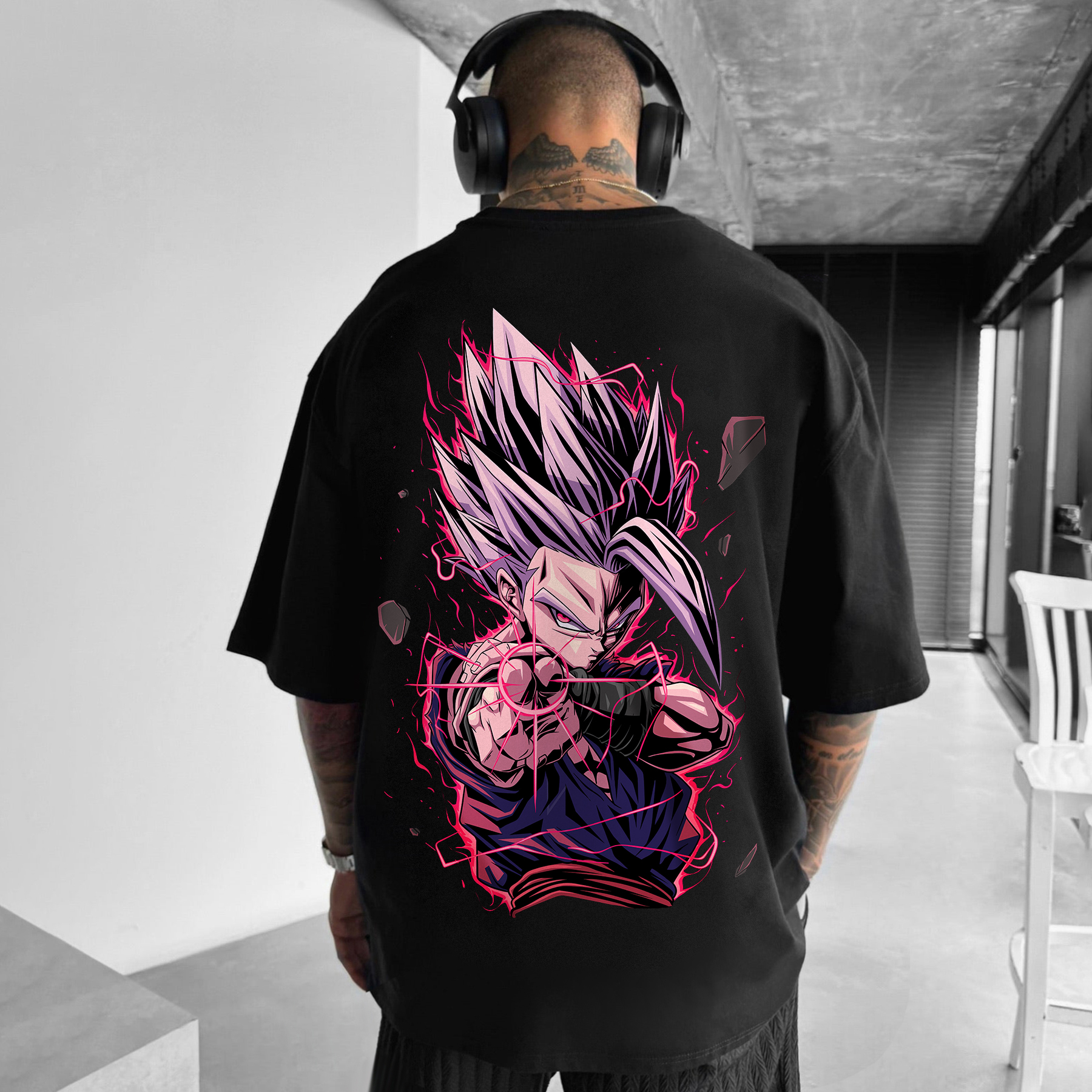 Oversized DB Anime Graphic Design Printed T-Shirt