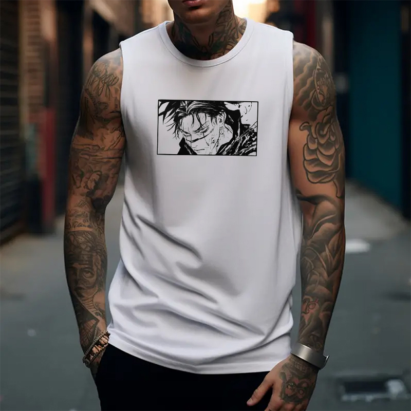 Men's Animation Fitness Tank Top-AnimeClothe