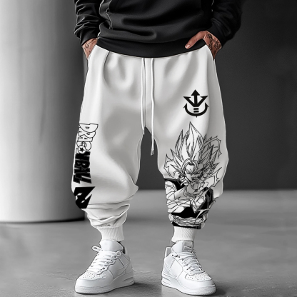 Unisex Anime Printed Casual Loose Harem Pants-AnimeClothe