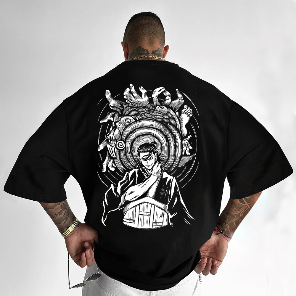 Unisex Oversized Anime Print T-Shirt-AnimeClothe