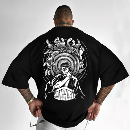Unisex Oversized Anime Print T-Shirt-AnimeClothe