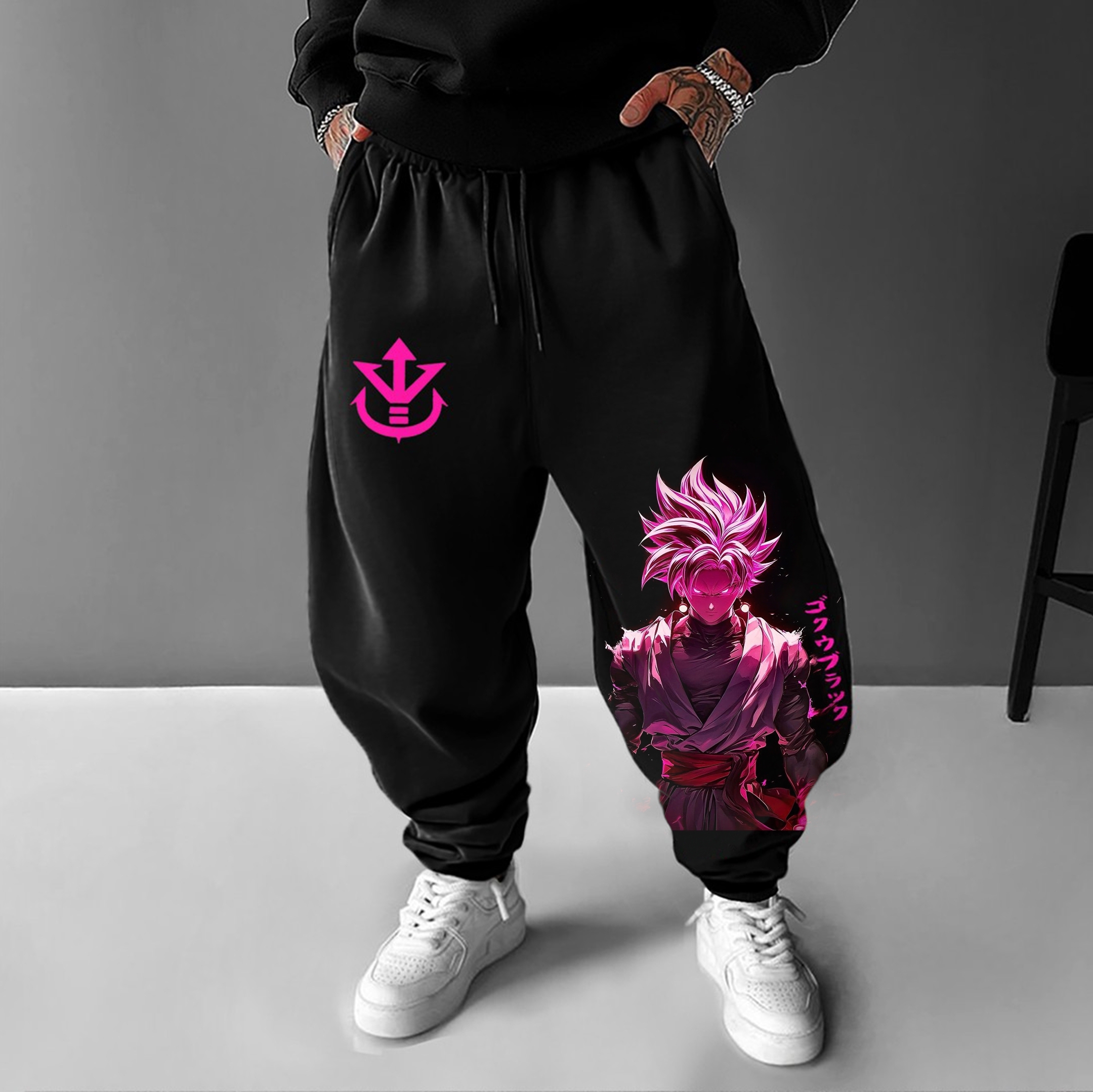 Unisex Anime Print Casual Oversized Harem Pants-AnimeClothe