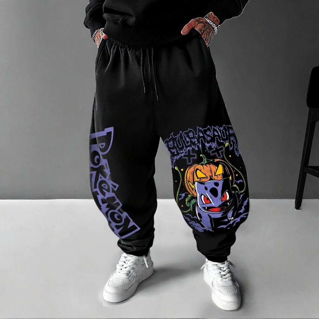 Pokémon Unisex Anime Bulbasaur Pants