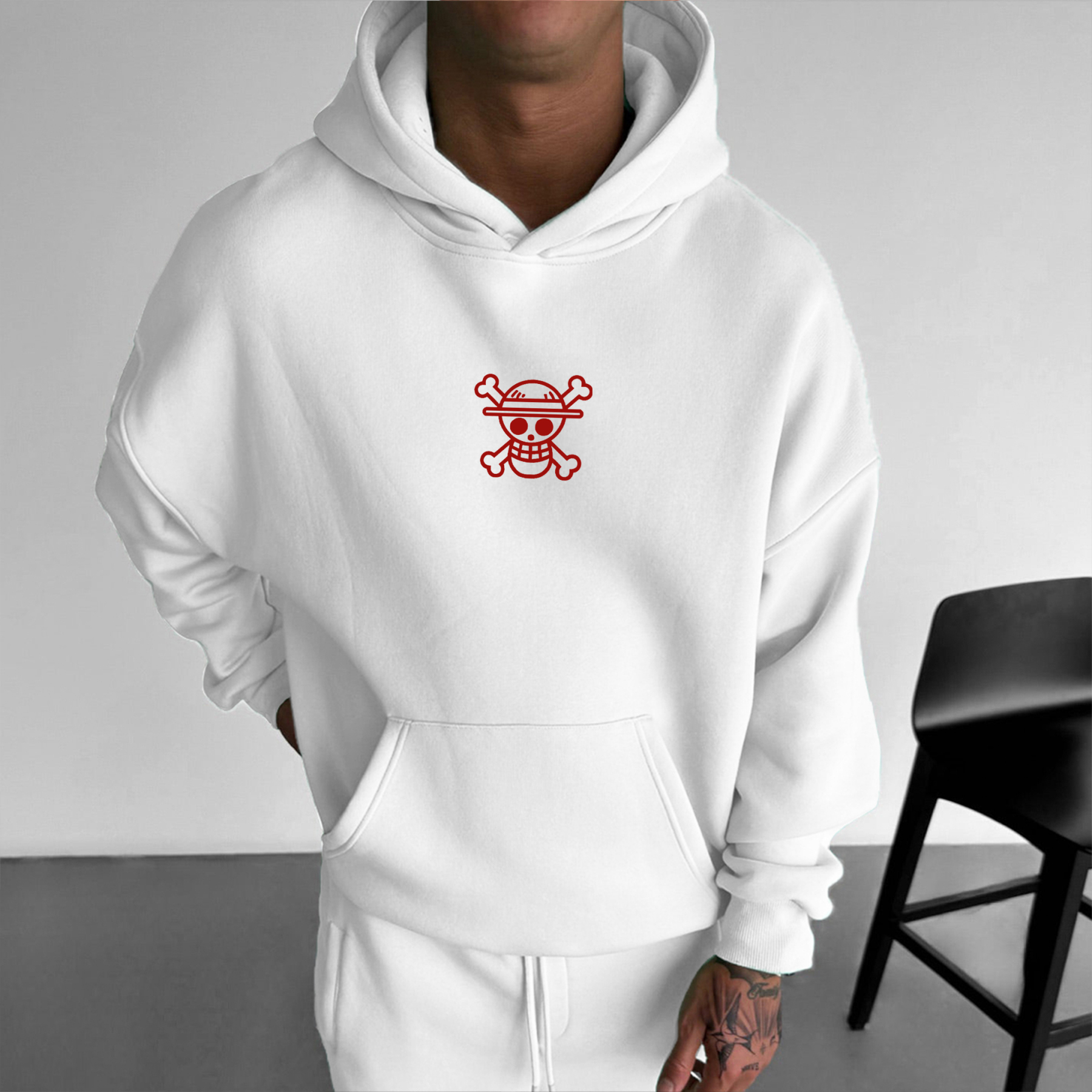 | Unisex Oversized Anime Print Hoodie