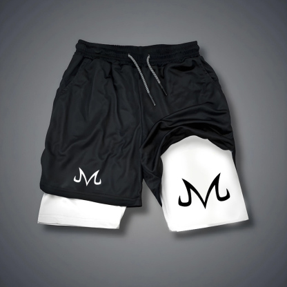 Oversized Simple Letter Anime Print Shorts