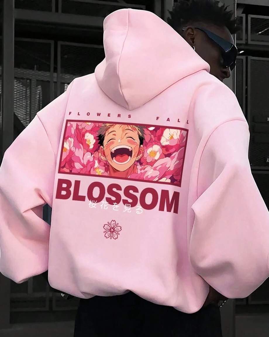 Unisex Casual Anime Print Oversized Hoodie-AnimeClothe