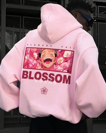 Unisex Casual Anime Print Oversized Hoodie-AnimeClothe
