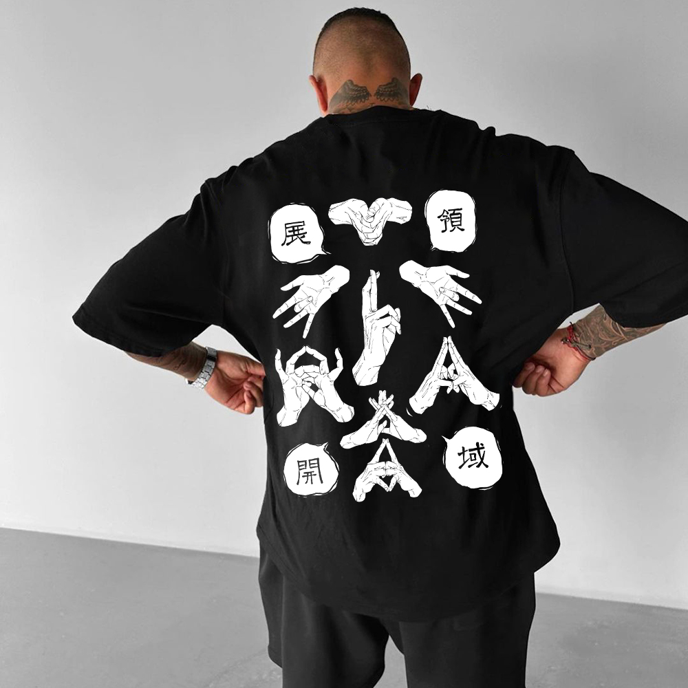 Casual Jujutsu Kaisen Anime Large Print T-shirt-AnimeClothe